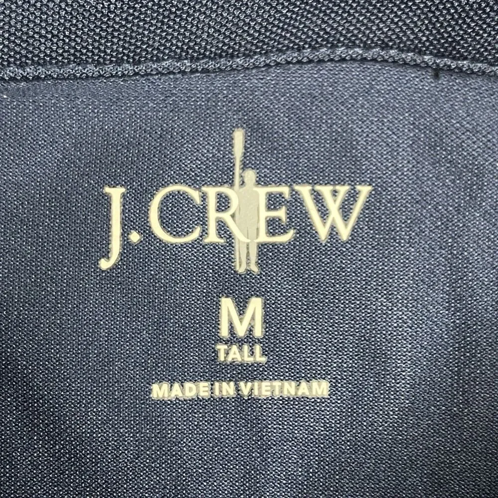 J‎ Crew Polo Shirt Mens M TALL Blue Performance Pique Stretch Moisture Wicking